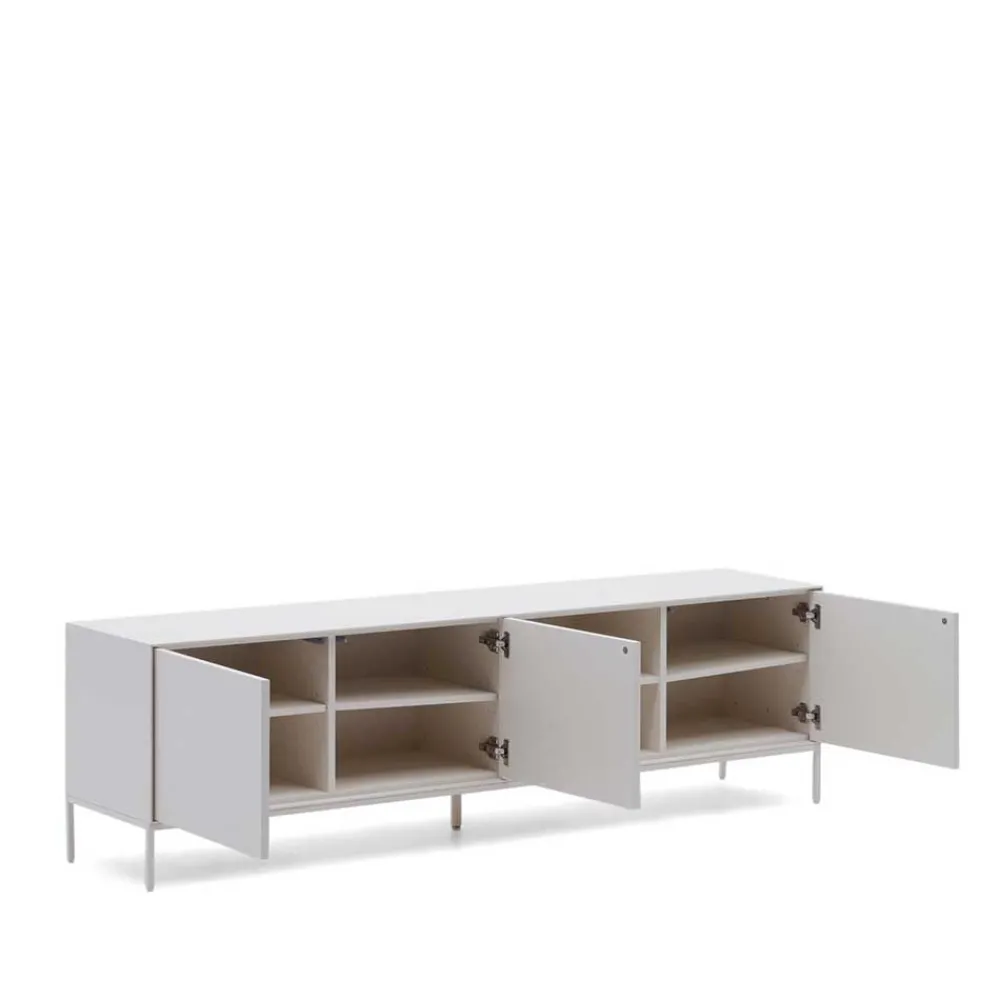 Wohnen 195x55x40 Weißes Lowboard modern - Dresconio