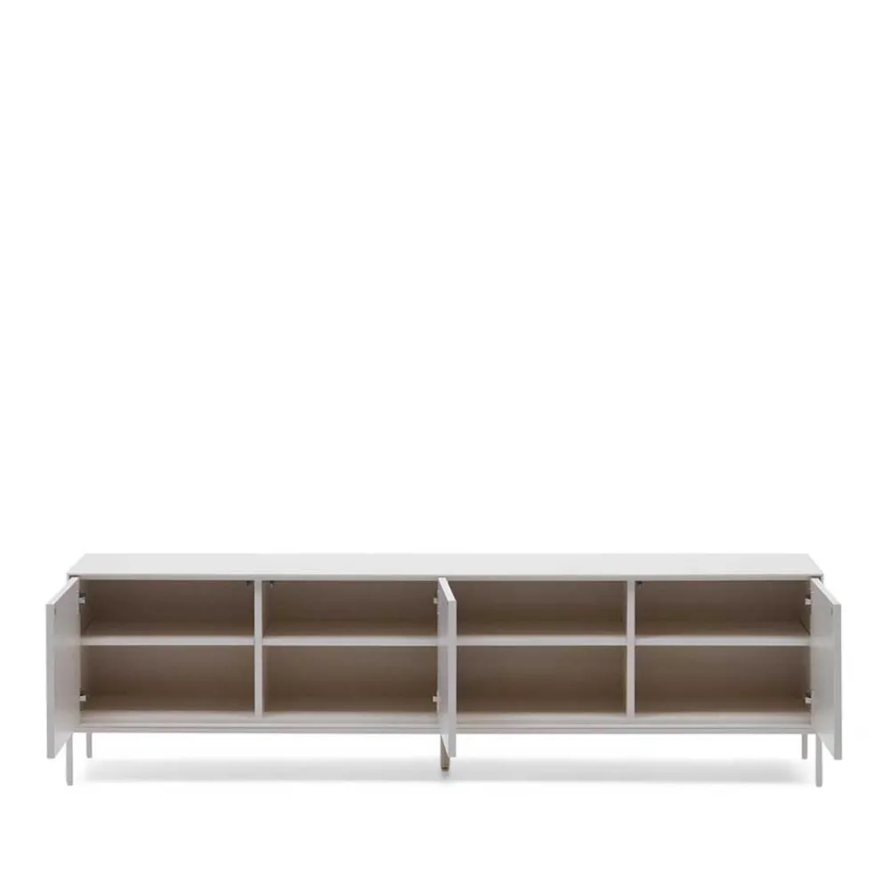 Wohnen 195x55x40 Weißes Lowboard modern - Dresconio