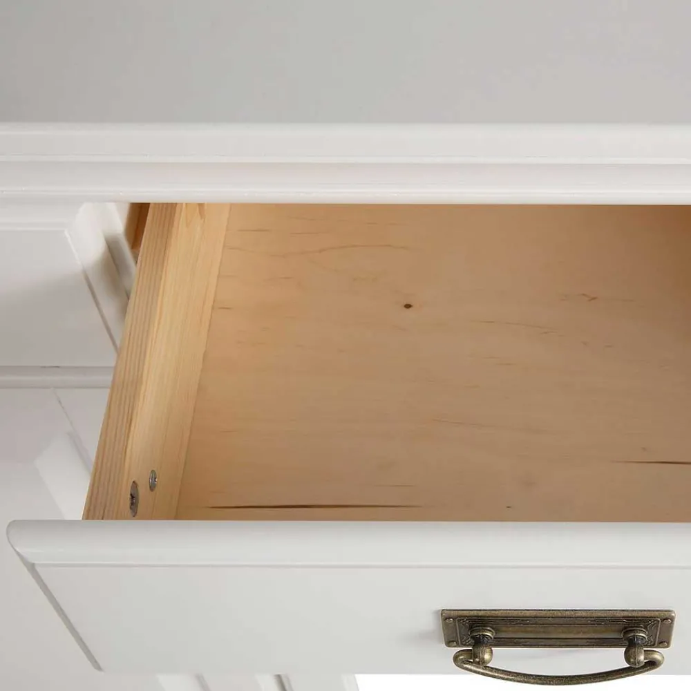 Wohnen 180x84x40 Weißes Sideboard - Landhaus modern - Akbelev