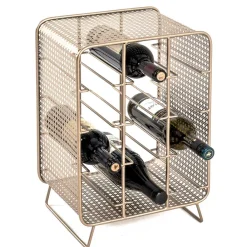 Wohnen Esszimmerschränke*30x46x24 Weinregal aus Stahl in Gold - Loukan