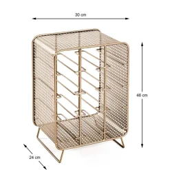 Wohnen Esszimmerschränke*30x46x24 Weinregal aus Stahl in Gold - Loukan