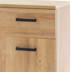 Wohnen Schwarze Möbel|Flurkommoden*81x104x38 Wildeiche Dekor Kommode 2-türig - Truvisas