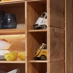 Wohnen Sideboards & Kommoden|Esszimmerschränke*103x152x44 Wildeiche Highboard mit Glaseinsatz - Acmida