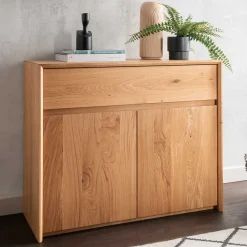 Wohnen 105x85x45 Wildeiche Kommode mit Schublade - Zandras