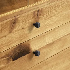 Wohnen Esszimmer-Vitrinen|Esszimmerschränke*100x154x50 Wildeiche Schrank mit zwei Glastüren - Hardus