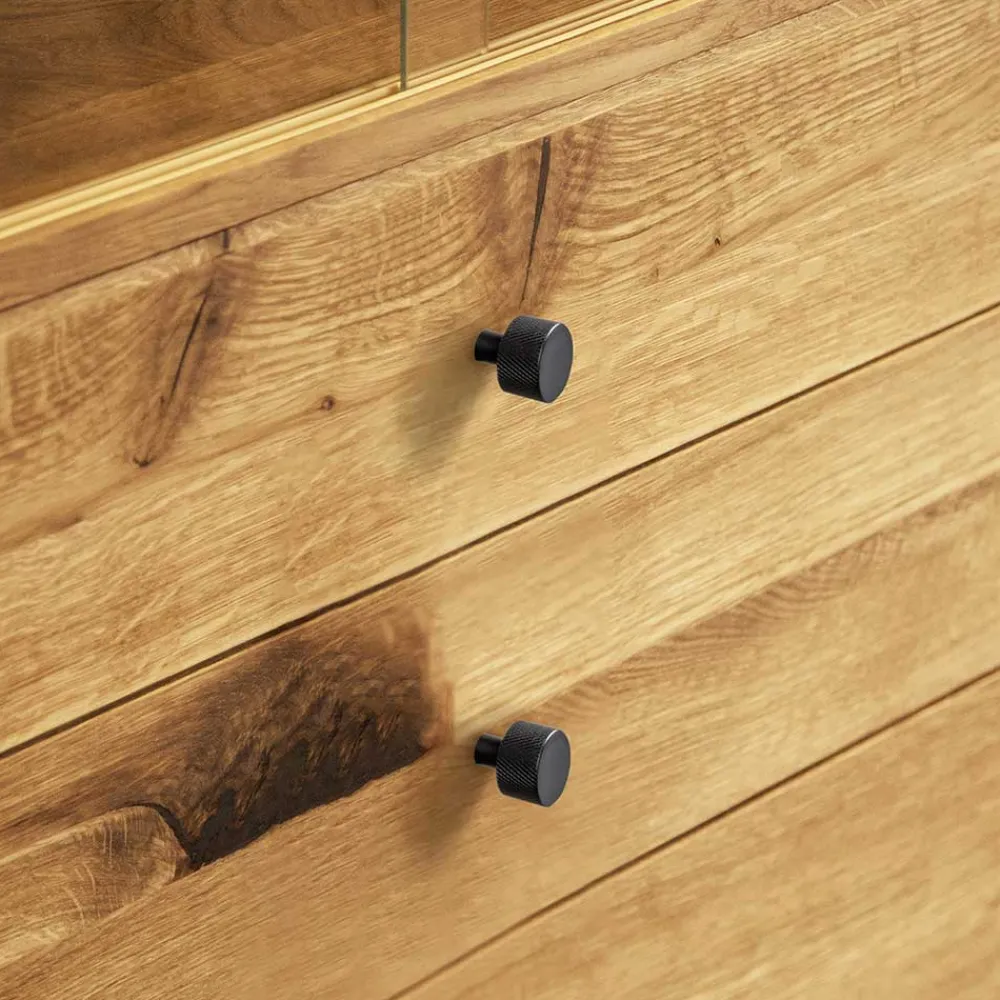 Wohnen Esszimmer-Vitrinen|Esszimmerschränke*100x154x50 Wildeiche Schrank mit zwei Glastüren - Hardus