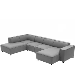 Wohnen 324x70x195 Wohnlandschaft in Hellgrau - Brianco