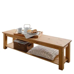 Wohnen Esszimmerbänke*140x43x36 Wohnraum Holzbank in Eichefarben - Voeca