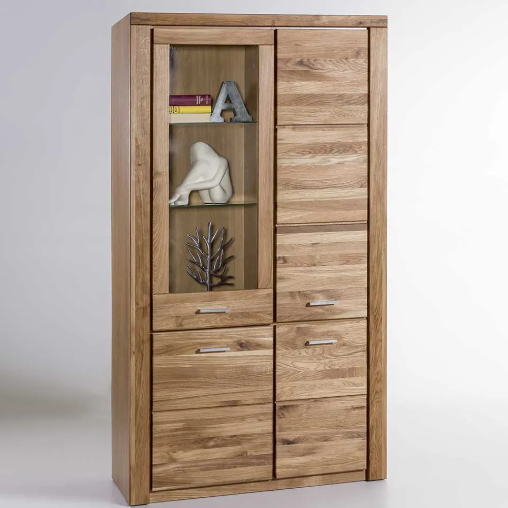 Wohnen Vitrinen|Wohnzimmer-Vitrinen*108x200x40 Wohnraum Schrank aus Wildeiche - Maila