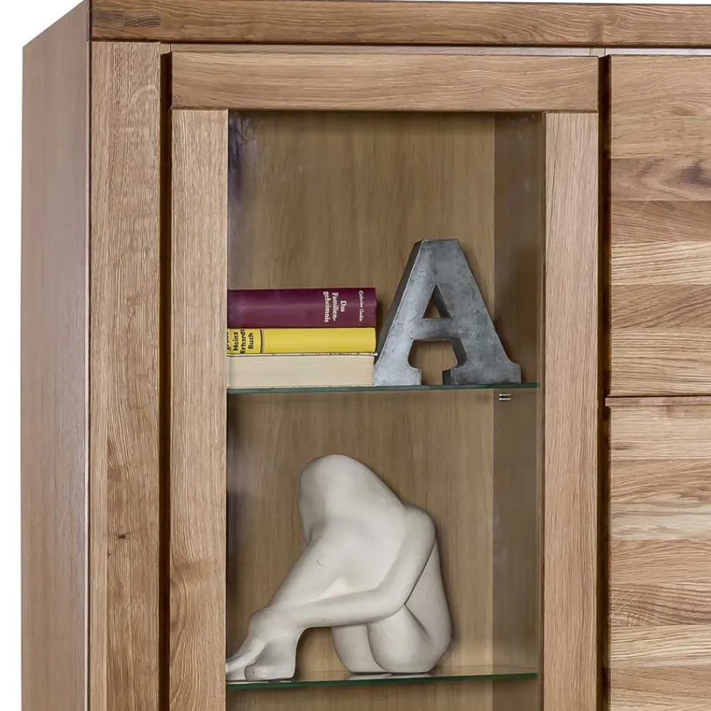 Wohnen Vitrinen|Wohnzimmer-Vitrinen*108x200x40 Wohnraum Schrank aus Wildeiche - Maila