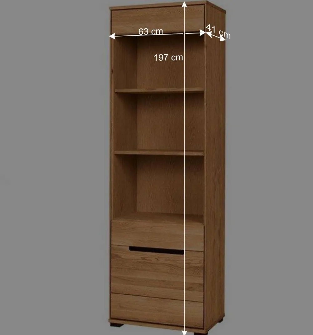 Wohnen Esszimmer-Vitrinen*63x197x41 Wohnzimmer Regal mit 3 Fächern & Tür - Sennya