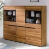Wohnen 162x148x42 Wohnzimmer Schrank mit Glas Einsätzen - Sennya I