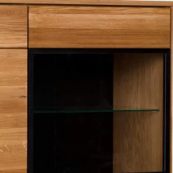 Wohnen 162x148x42 Wohnzimmer Schrank mit Glas Einsätzen - Sennya I
