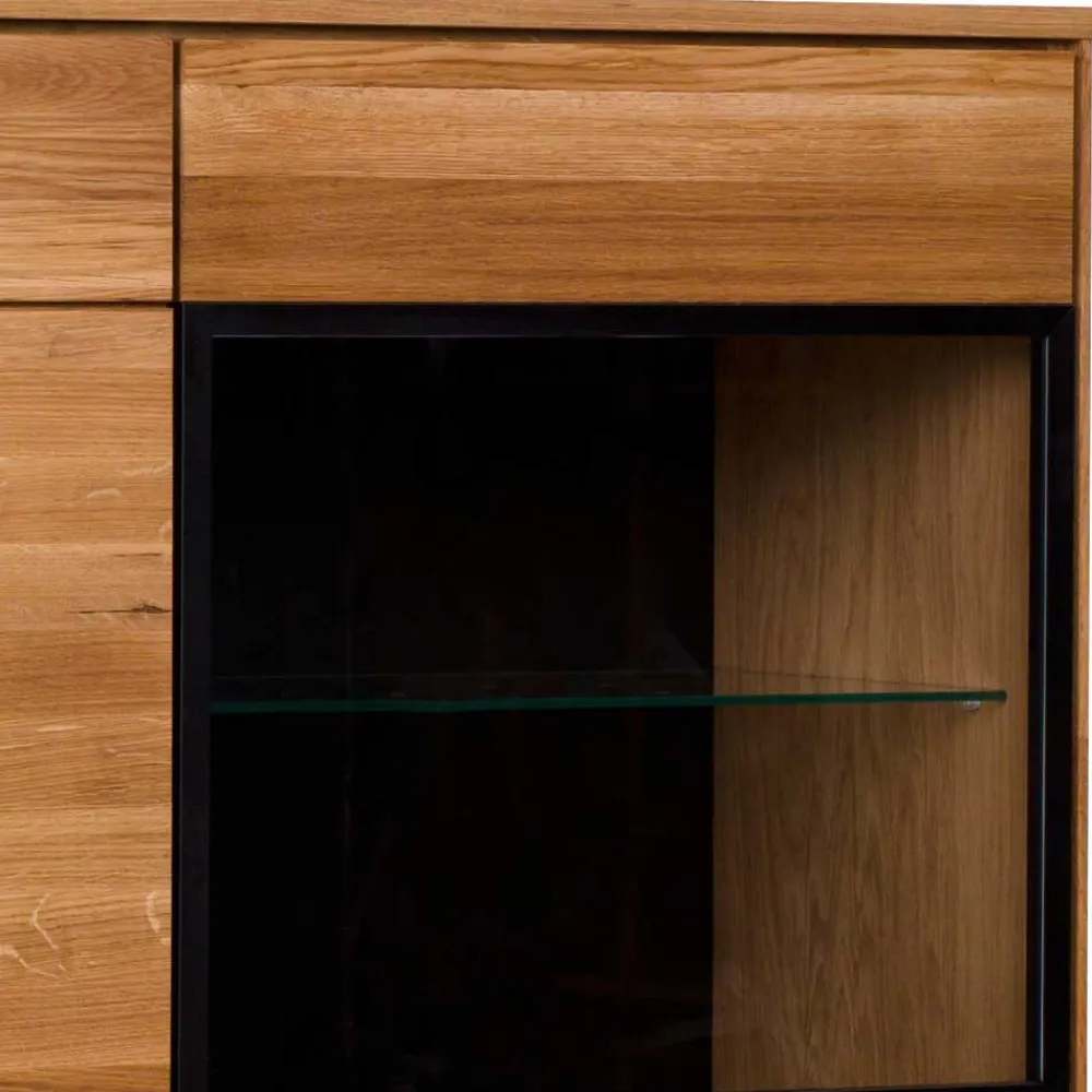 Wohnen 162x148x42 Wohnzimmer Schrank mit Glas Einsätzen - Sennya I