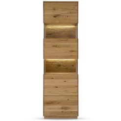 Wohnen 63x208x44 Wohnzimmer Vitrine aus Wildeiche massiv - Obinson