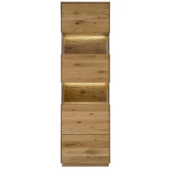 Wohnen 63x208x44 Wohnzimmer Vitrine aus Wildeiche massiv - Obinson