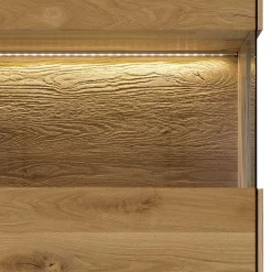Wohnen 63x208x44 Wohnzimmer Vitrine aus Wildeiche massiv - Obinson