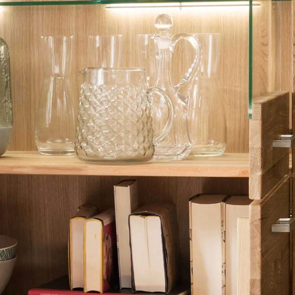 Wohnen Sideboards & Kommoden|Sideboards & Kommoden*118x141x40 Wohnzimmerschrank mit Glaseinsätzen - Loitons