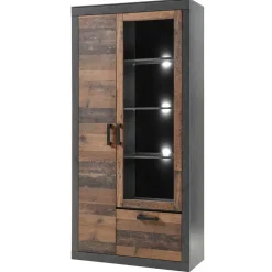 Wohnen 97x201x40 Wohnzimmerschrank mit Glastür - Timuras