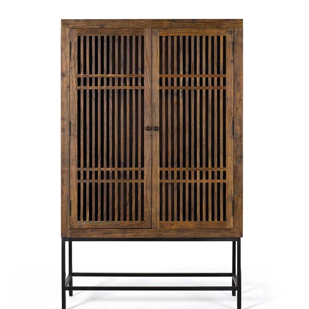 Wohnen Vitrinen|Wohnzimmer-Vitrinen*100x160x45 Wohnzimmerschrank mit zwei Türen - Charin