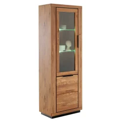 Wohnen 72x200x40 Wohnzimmervitrine teilmassiv - Vlacoma