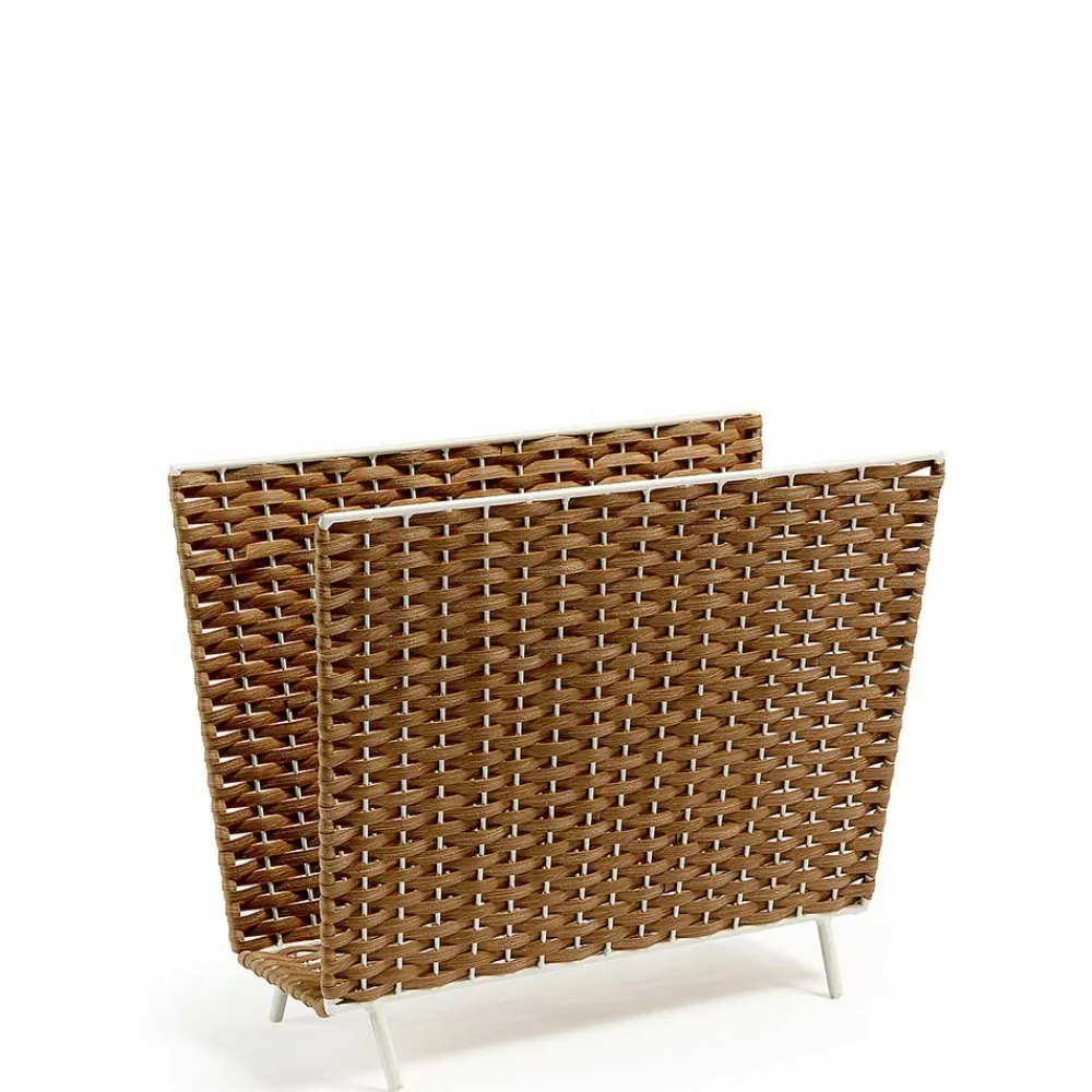Wohnen Rattanmöbel*42x35x20 Zeitungsständer aus Kunstrattan Beige - Julesta