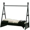 Wohnen Kinderbetten*111x209x212 Zelt Kinderbett in Schwarz - Loytina
