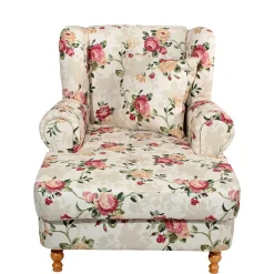 Wohnen XXL Landhaus Sessel mit Rosen Muster - Gelvino