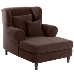 Wohnen XXL Polstersessel in Braun Velours - Snoud