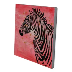 Wohnen Zebra Wandbild in Rot Schwarz - Huvina