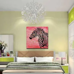 Wohnen Zebra Wandbild in Rot Schwarz - Huvina