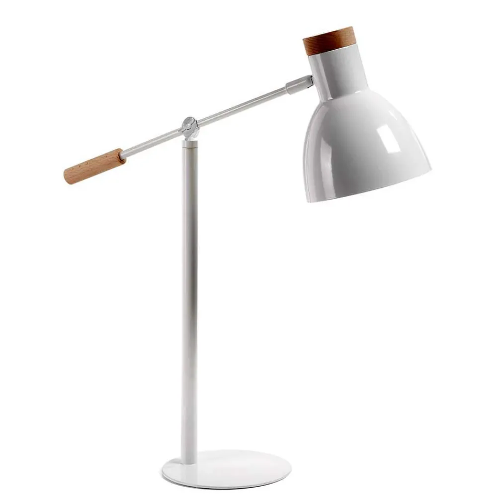 Wohnen Lampen & Leuchten*Zeitlose Tischleuchte in Weiß & Buche - Laola