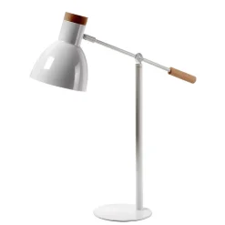 Wohnen Lampen & Leuchten*Zeitlose Tischleuchte in Weiß & Buche - Laola