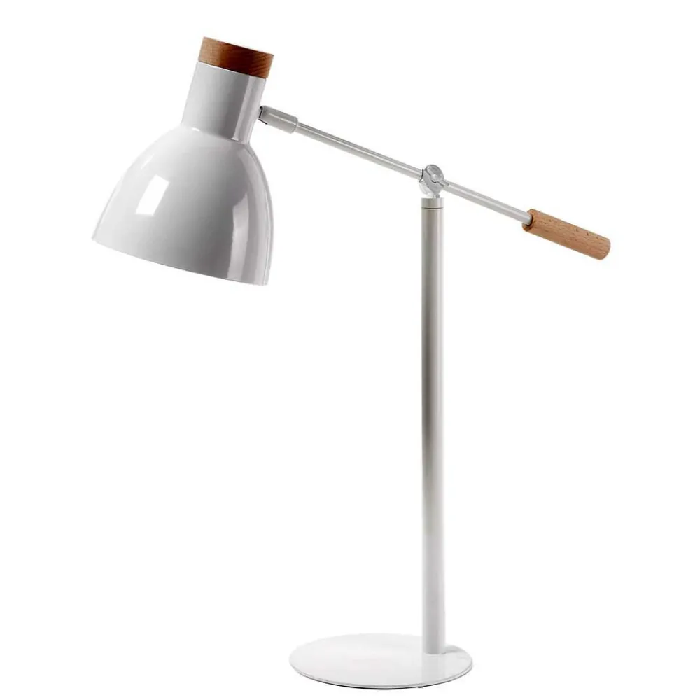 Wohnen Lampen & Leuchten*Zeitlose Tischleuchte in Weiß & Buche - Laola