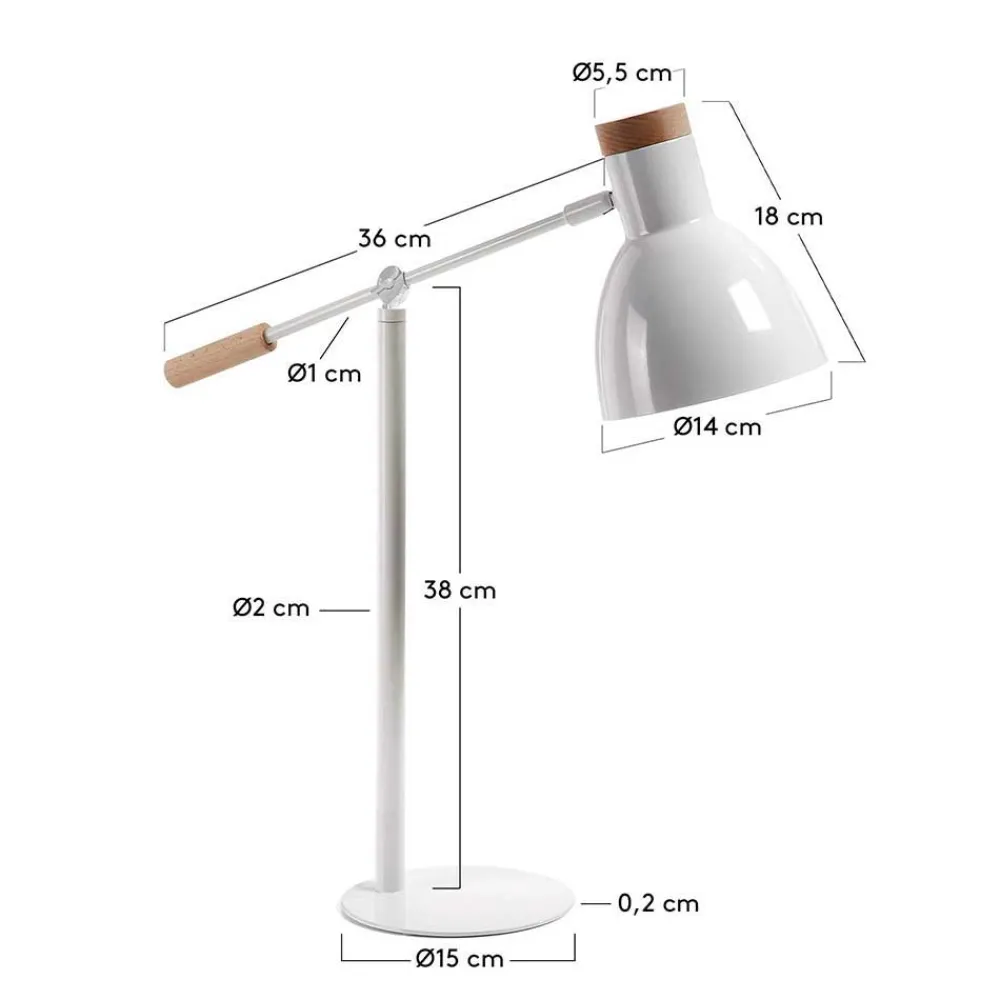 Wohnen Lampen & Leuchten*Zeitlose Tischleuchte in Weiß & Buche - Laola