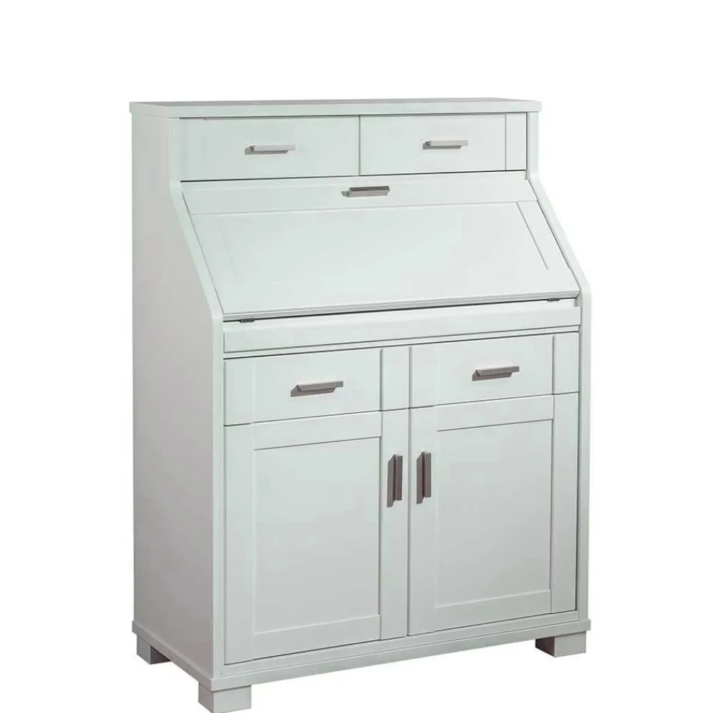 Wohnen Zeitloser Sekretär Schrank in Weiß lackiert - Ballon