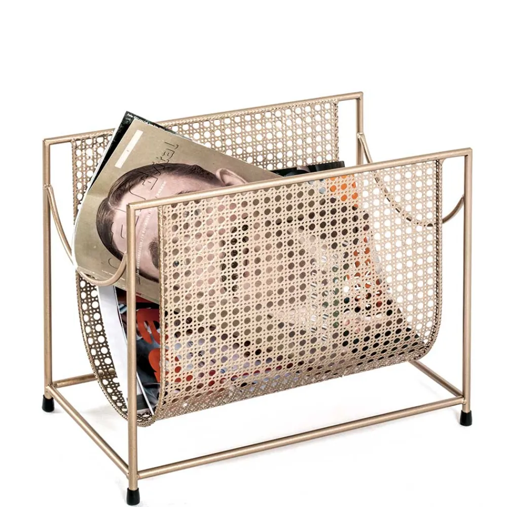 Wohnen Retro Möbel*Zeitungsständer aus Stahl in Gold - Cinema