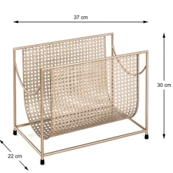 Wohnen Retro Möbel*Zeitungsständer aus Stahl in Gold - Cinema
