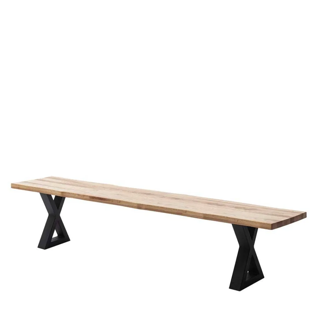 Wohnen Zerreiche Esszimmerbank mit Baumkanten - Lagon