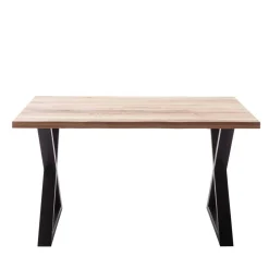 Wohnen Zerreiche Tisch mit Naturkante und X-Füßen - Yelna