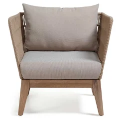 Wohnen Rattanmöbel*Zwei Lounge Sessel Jelaninos mit Holz & Geflecht (2er Set)