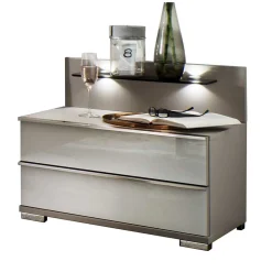 Wohnen Zwei Nachtkonsolen mit Glasablage - Tumiva (2er Set)