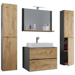 Wohnen Zweifarbige Badmöbel Kombi hängend - Effect (vierteilig)