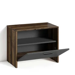 Wohnen Schuhschränke|Garderobenbänke*Zweifarbige Garderobenbank in Altholz Optik - Oktaria