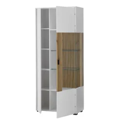 Wohnen Vitrinen|Wohnzimmer-Vitrinen*Zweifarbige Wohnzimmervitrine modern - Nenaloro