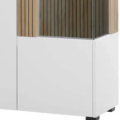 Wohnen Vitrinen|Wohnzimmer-Vitrinen*Zweifarbige Wohnzimmervitrine modern - Nenaloro