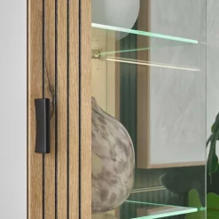 Wohnen Vitrinen|Wohnzimmer-Vitrinen*Zweifarbige Wohnzimmervitrine modern - Nenaloro