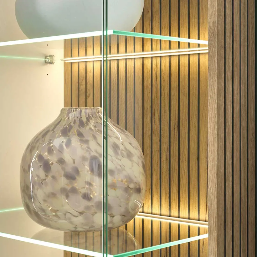 Wohnen Vitrinen|Wohnzimmer-Vitrinen*Zweifarbige Wohnzimmervitrine modern - Nenaloro