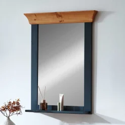 Wohnen Spiegel|Flurspiegel*Zweifarbiger Spiegel in Schwarz & Kiefer Laugenfarben - Strada