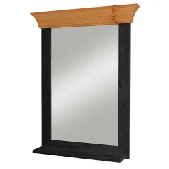 Wohnen Spiegel|Flurspiegel*Zweifarbiger Spiegel in Schwarz & Kiefer Laugenfarben - Strada